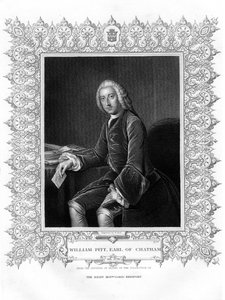William Pitt, 1. hrabia Chatham, brytyjski mąż stanu wigów, XIX wiek. autorstwa W. Holl