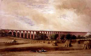 Wiadukt Welwyn, ok. 1850 (akwarela na papierze) autorstwa W. Humber