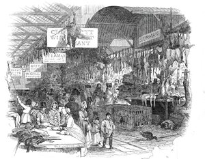 Targ Leadenhall, w Wigilię 1845. autorstwa W. J. Linton