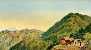 „Rekolekcje, Mashobra, dom generała Robertsa na wzgórzach w pobliżu Simli”, lata 50. XIX wieku, 1901. autorstwa W McCracken