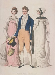 Półpełne sukienki, c1810
