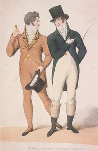 Poranne sukienki do chodzenia i jazdy konnej, c1810