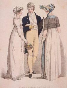 Dwie kobiety i mężczyzna w sukni wieczorowej, 1808