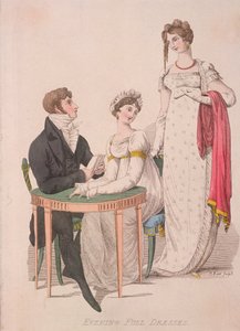 Dwie kobiety i mężczyzna w pełnej sukni wieczorowej, c1810