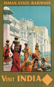 Odwiedź Indie, Udaipur”, plakat reklamowy indyjskich kolei państwowych (kolorowa litografia) autorstwa W. S. Bylityllis