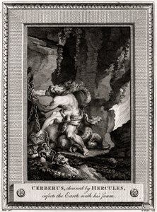 Cerber, przykuty przez Herkulesa, zaraża Ziemię swoją pianą, 1774