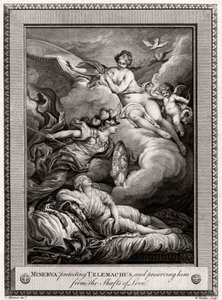 Minerwa chroniąca Telemacha i chroniąca go przed Wałami Miłości, 1775.