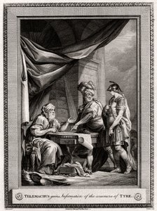 Telemach zdobywa informacje o handlu w Tyrze, 1775 autorstwa W. Walker