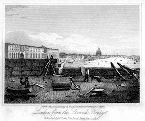 Londyn z mostu Strand, 1816.