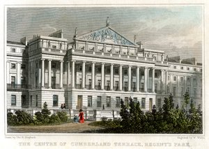 Centrum Cumberland Terrace, Regents Park, Londyn, 1829.