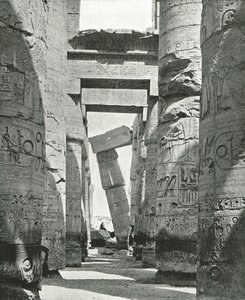 Kolumny Sali Hypostyle, Karnak, Egipt, 1895.