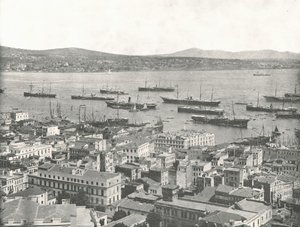 Bosfor w kierunku Scutari, Konstantynopol, Imperium Osmańskie, 1895.