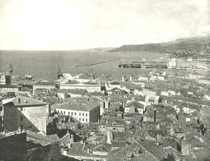 Miasto i port, Triest, Włochy, 1895. autorstwa W and S Ltd