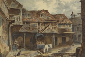 Zajazd Tabard, Southwark (chromolitho)