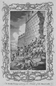 Oddziały brytyjskie wkraczające do Zamku Moro, ok. 1770.