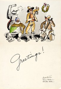 Życzenia świąteczne 1934 autorstwa Walt Kuhn