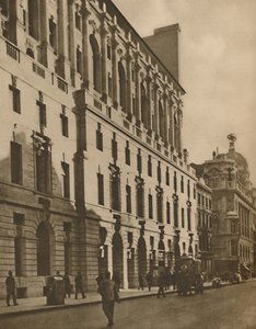 Reprezentant budynków Nowego Londynu przy Moorgate Street, c1935.