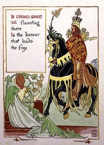 Płaszcz damy, z „Kwiatowej fantazji w staroangielskim ogrodzie” autorstwa Walter Crane