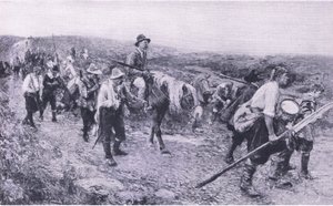 Po Sedgemoor, ilustracja z brytyjskich bitew na lądzie i morzu, 1915 autorstwa Walter Crane