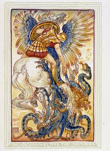 Bellerophon combat les chimeres - w „” Cudowna książka dla dziewcząt i chłopców”, il. autorstwa Waltera Crane .a autorstwa Walter Crane