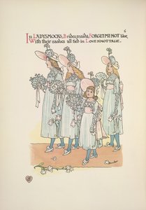 Damas de honra em miosótis não azul ladysmockspolish autorstwa Walter Crane