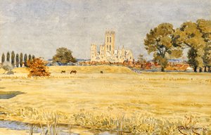 Katedra w Canterbury od strony łąk, 1894 autorstwa Walter Crane