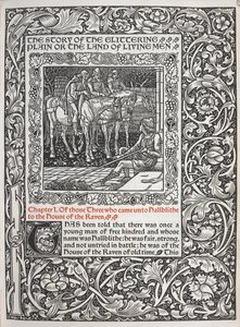 Rozdział I. O tych trzech, którzy przybyli do Hallblithe do domu Kruków. autorstwa Walter Crane