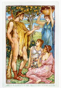Herkules i nimfy autorstwa Walter Crane