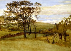 Pejzaż późnego lata (akwarela na papierze) autorstwa Walter Crane