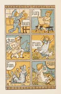 Rymowanie wyrazów kończących się na literę N. Złoty elementarz. autorstwa Walter Crane