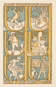 Rymowanie słów kończących się na literę P. Dla zilustrowania użycia litery U. Złoty elementarz. autorstwa Walter Crane