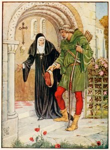 Robin Hood zawita do Kirklees Hall autorstwa Walter Crane