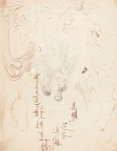 Szkic pary siedzącej ze studiami chmur [verso] autorstwa Walter Crane