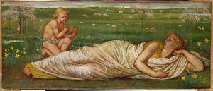 Ziemia i wiosna, 1875 autorstwa Walter Crane