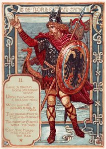 Norseman. Od: Columbias Zaloty: Historia obrazkowa Stanów Zjednoczonych, 1893 autorstwa Walter Crane