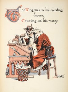 Król był w swoim kantorze i odliczał pieniądze. autorstwa Walter Crane