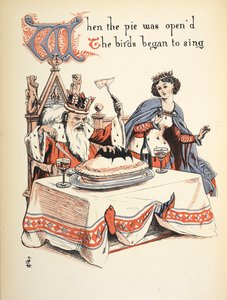 Kiedy ciasto było otwarte, ptaki zaczęły śpiewać. autorstwa Walter Crane