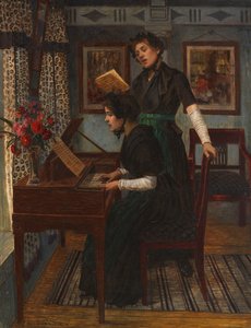 Lekcja muzyki, ok. godz. 1890. autorstwa Walter Firle