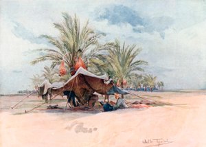 Namiot Bedawi (kolorowa litografia) autorstwa Walter Frederick Roofe Tyndale