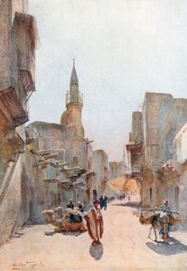 Ulica w pobliżu Cytadeli, Kair (kolorowa litografia) autorstwa Walter Frederick Roofe Tyndale