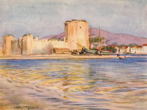 Castel Camerlengo, Trau (kolorowa litografia) autorstwa Walter Frederick Roofe Tyndale