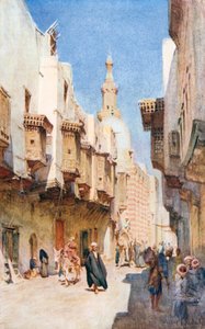 El-Fouyateah, Kair (kolorowa litografia) autorstwa Walter Frederick Roofe Tyndale