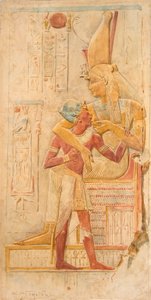Izyda ssąca Setiego I, Abydos (akwarela) autorstwa Walter Frederick Roofe Tyndale