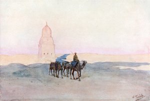 W pobliżu grobowców kalifów, Kair (kolorowa litografia) autorstwa Walter Frederick Roofe Tyndale