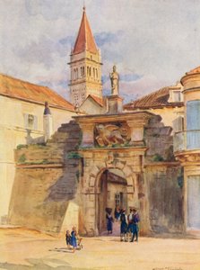 Jedna z bram Trau (kolorowa litografia) autorstwa Walter Frederick Roofe Tyndale
