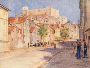 The High Street, Sebenico (kolorowa litografia) autorstwa Walter Frederick Roofe Tyndale