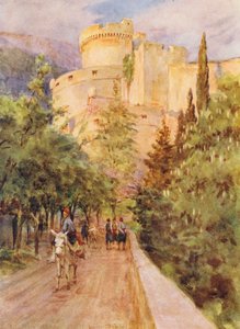 Wieża Minceta, Ragusa (kolorowa litografia) autorstwa Walter Frederick Roofe Tyndale