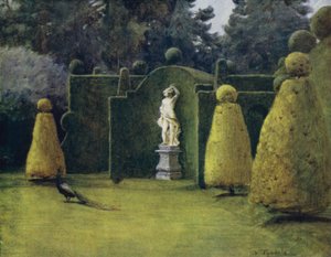 The New Forest: Bowling Green w Brokenhurst Park (kolor lito) autorstwa Walter Frederick Roofe Tyndale