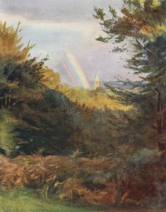 The New Forest: Lyndhurst Church z Emery Down (kolor lito) autorstwa Walter Frederick Roofe Tyndale