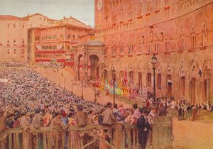Palio ze Sieny, ok. 1900 1913 autorstwa Walter Frederick Roofe Tyndale